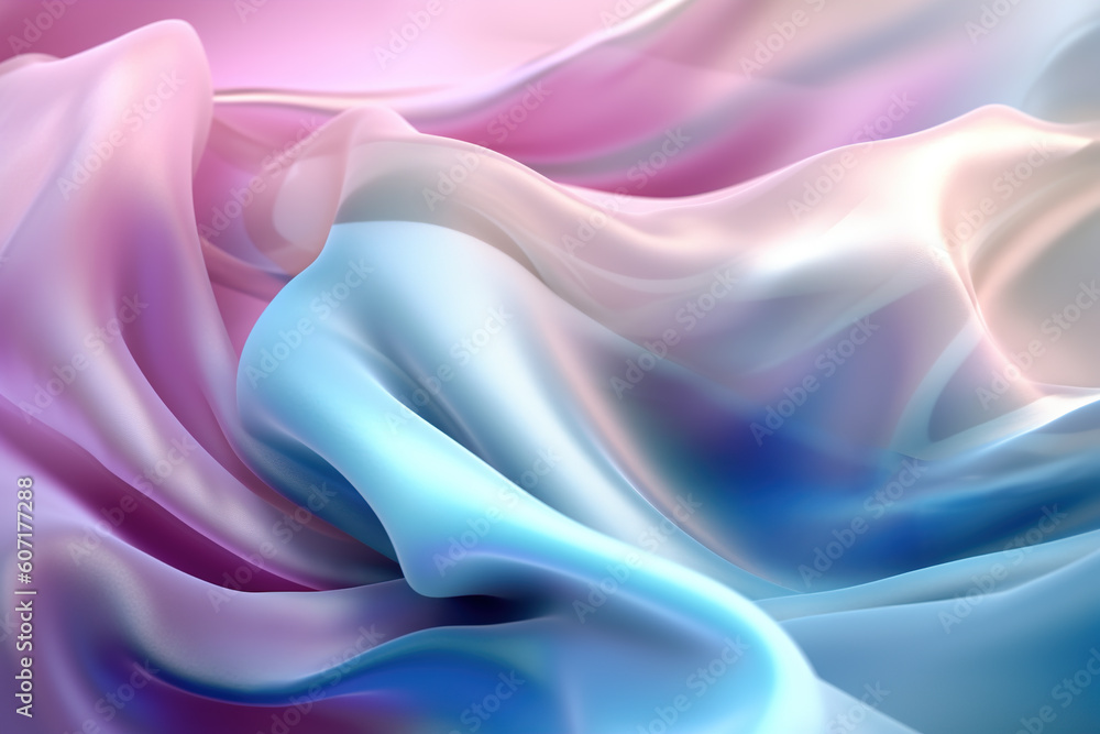 Colorful wave fabric modern abstract background Generative AI