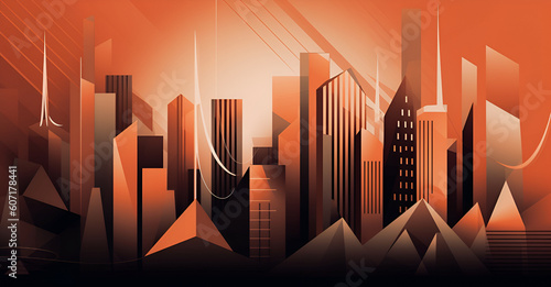 architectural abstract background, showcasing the geometric patterns and sleek lines of a modern city skyline 