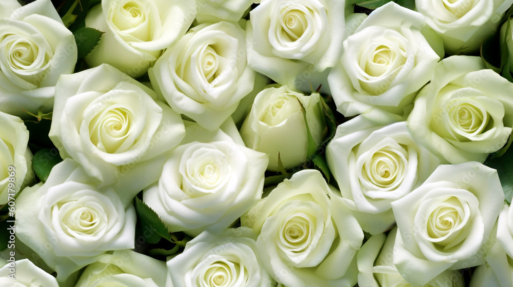 bouquet of white roses, texture. Generative Ai. bouquet of white roses, texture. Generative Ai.