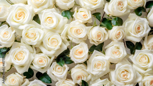 texture of white roses. Generative Ai. 