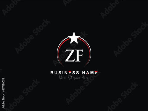 Minimalist Unique ZF Logo Letter, Typography Letter Zf fz Alphabet Logo Icon Design photo