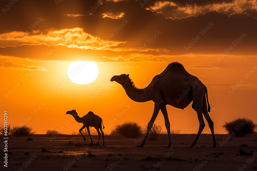 Portrait of a camel created with generative ai Portrait of a camel created with generative ai