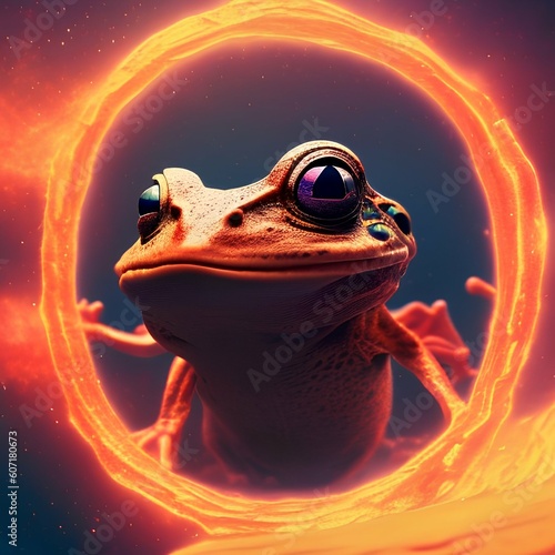 Otto Space Adventure Frog, Macro, Sharp Focus with Complex Detail, Cinematic Lighting - generative ai