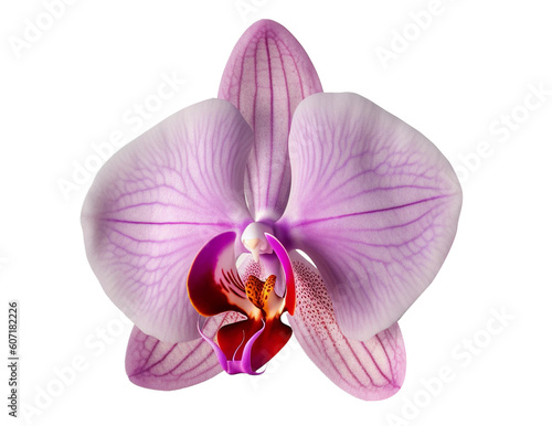 Orchid flower on transparent background. Generative AI.