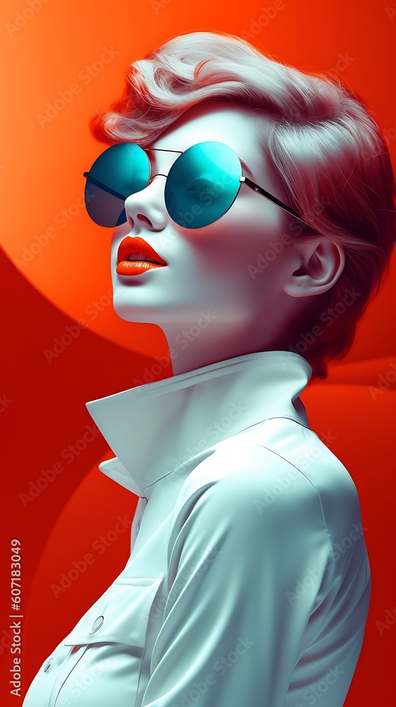 The beautiful girl wears bright lights and white cloth The beautiful girl wears bright lights and white cloth