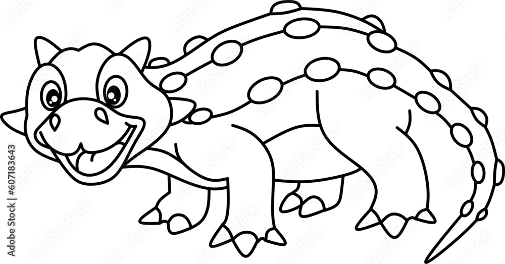 Fototapeta premium Dinosaur line art vector for coloring book page