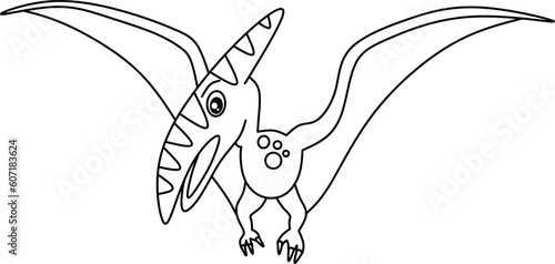 Dinosaur line art for coloring book page