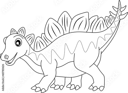 Dinosaur line art vector for coloring book page 
