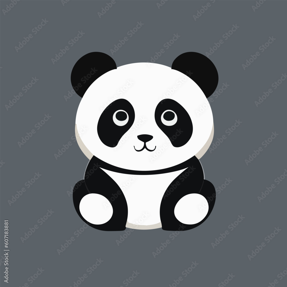 Fototapeta premium Cute vector illustration or icon of a panda
