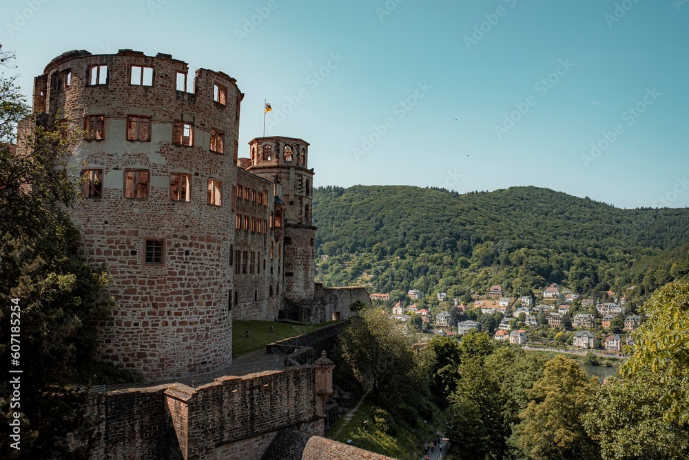 medieval castle in the evening medieval castle in the evening