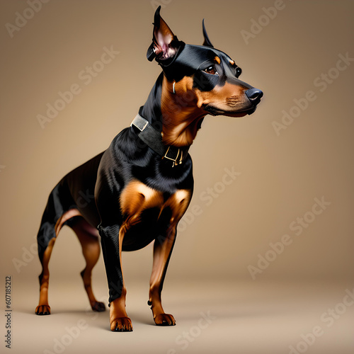 An illustration dog German Pinscher 