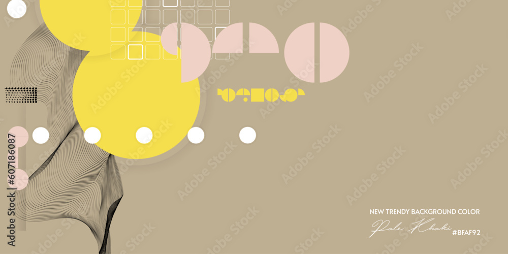 Trend color Pale Khaki poster design Japanese style templates invitations to lines abstract background. Stock illustration artwork business style Trend color Pale Khaki poster design Japanese style templates invitations to lines abstract background. Stock illustration artwork business style
