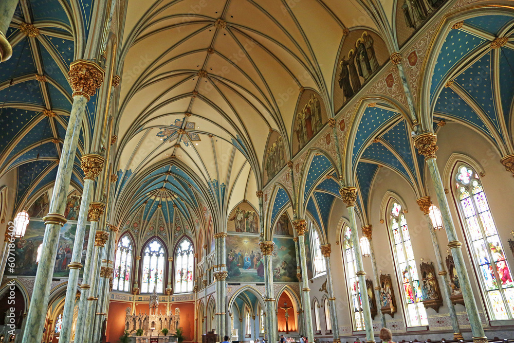 Inside cathedral of St John the Babtist - Savannah, Georgia