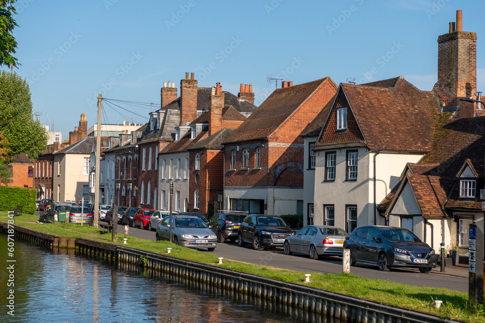 Historic properties on West Mills in Newbury, by the Kennet and Avon canal