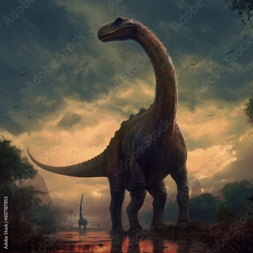 Brachiosaurus Dinosaur Paint Reconstruction made with Generative AI
