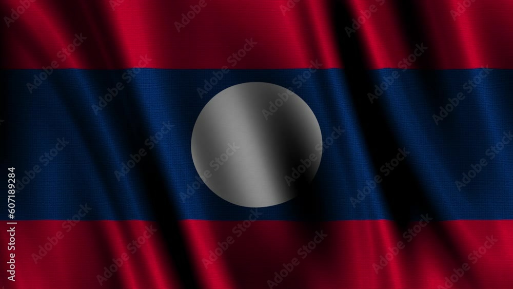 Animation of the Laos flag unfurling in the wind. Animation of the Laos flag unfurling in the wind.