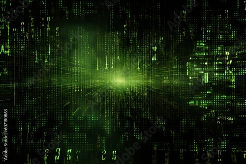 Emerald emanation  matrix code wallpaper in green  generative AI