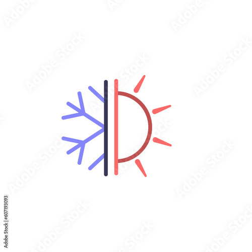 heating and cooling icon vector design templates