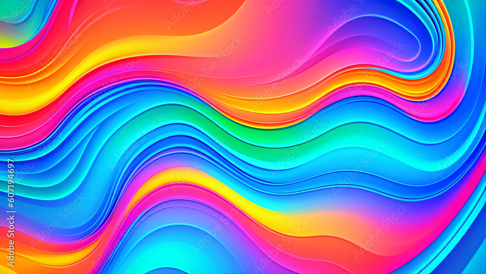 Abstract colorful waves background, generative AI
