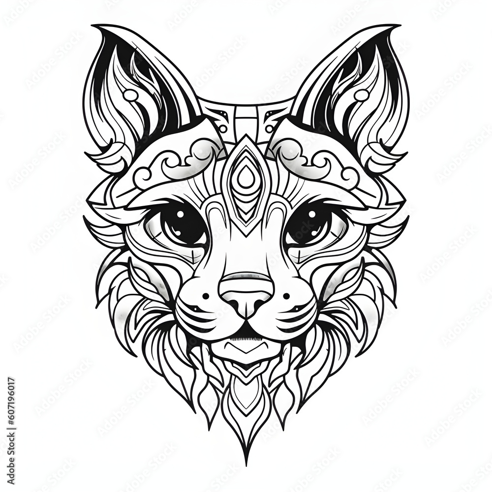 Cat tattoo, cat art, AI, Generative AI, Generative, Art Cat tattoo, cat art, AI, Generative AI, Generative, Art