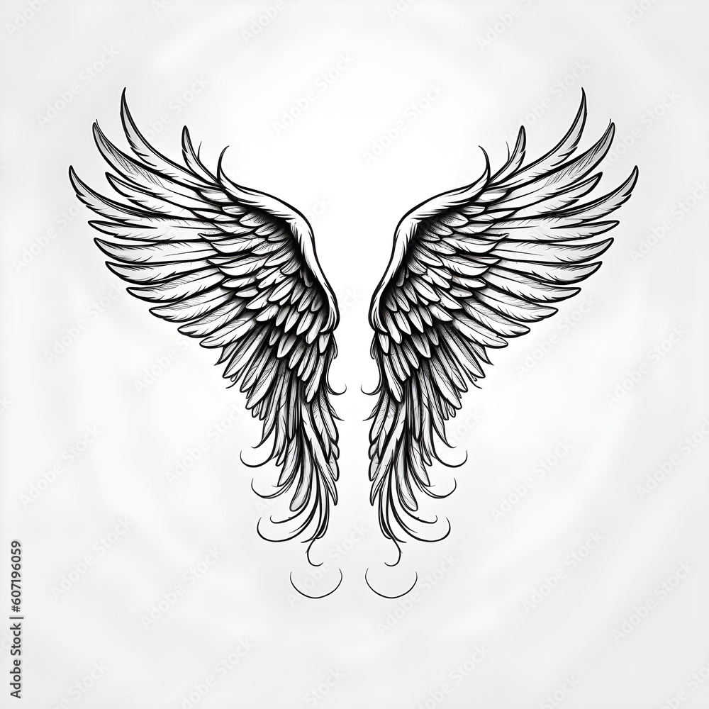 Wings tattoo, wings art, AI, Generative AI, Generative, Art Wings tattoo, wings art, AI, Generative AI, Generative, Art