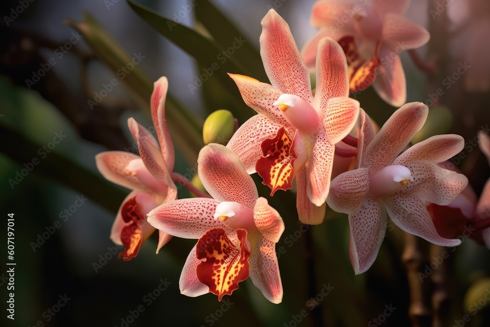 Portrait beautiful orchid flower AI Generative Portrait beautiful orchid flower AI Generative