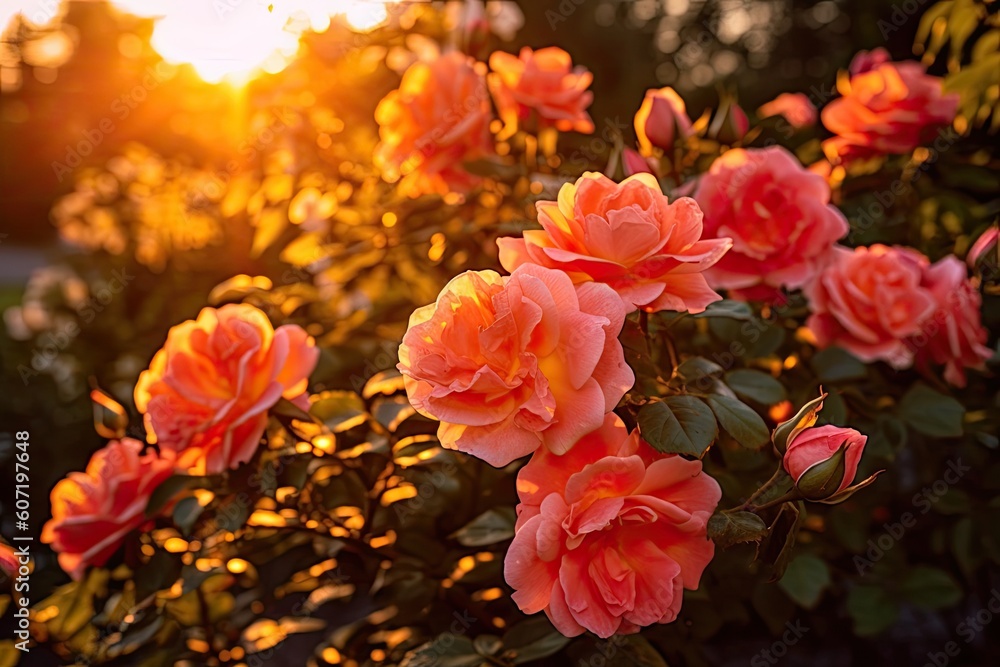 Portrait a beautiful rose flowers with light exposure AI Generative Portrait a beautiful rose flowers with light exposure AI Generative
