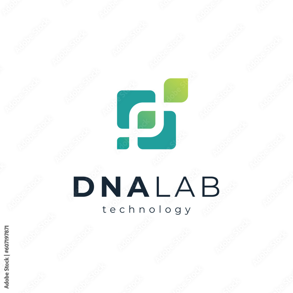DNA and leaf for science logo design DNA and leaf for science logo design