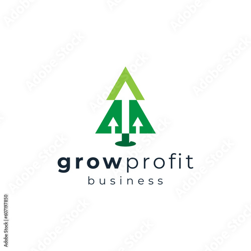arrow and tree for finance and business logo design