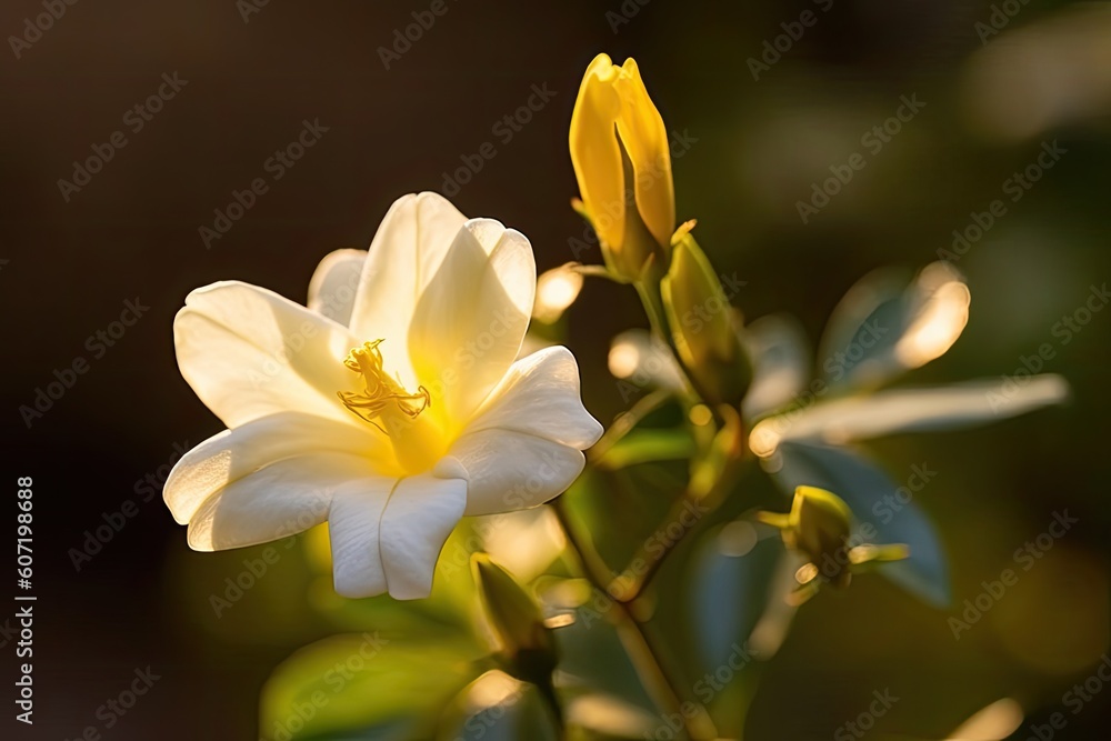 Portrait jasmine flower with light exposure AI Generative Portrait jasmine flower with light exposure AI Generative