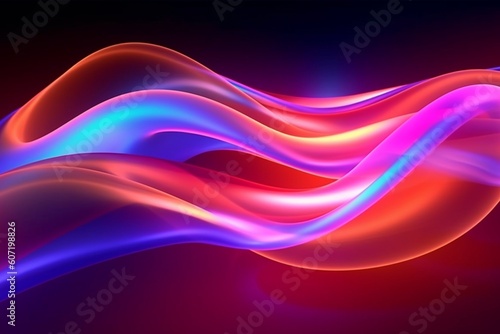 abstract futuristic background with glowing neon moving high wave lines  wallpaper  Ai Generative 