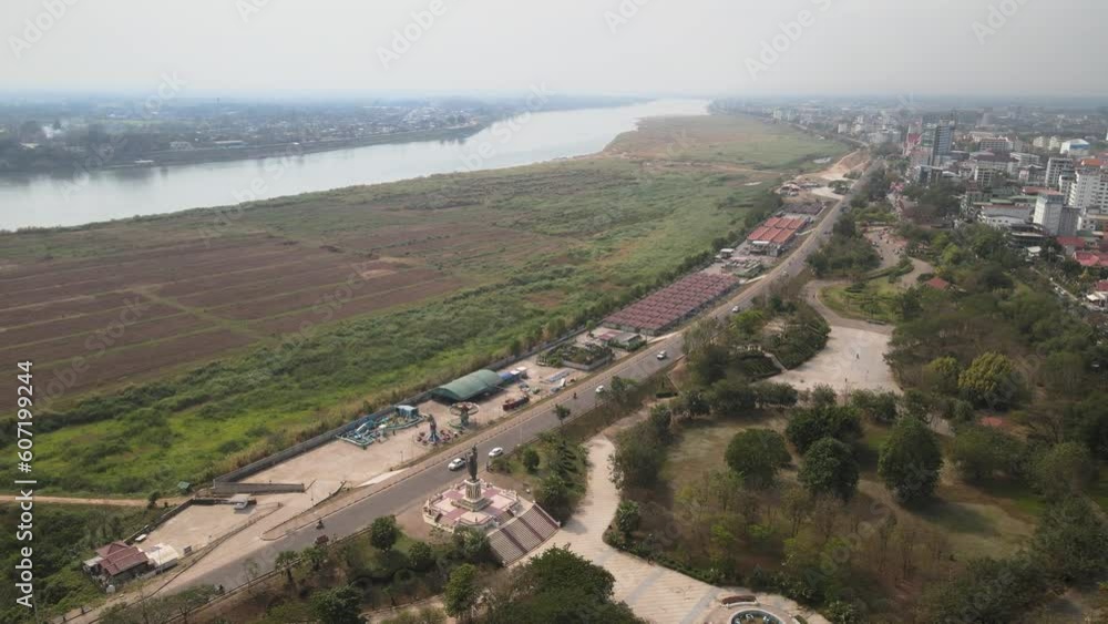 The aerial view of Vientiane in Laos The aerial view of Vientiane in Laos