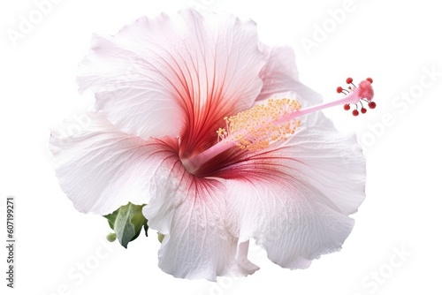 Portrait hibiscus flower isolated on white AI Generative