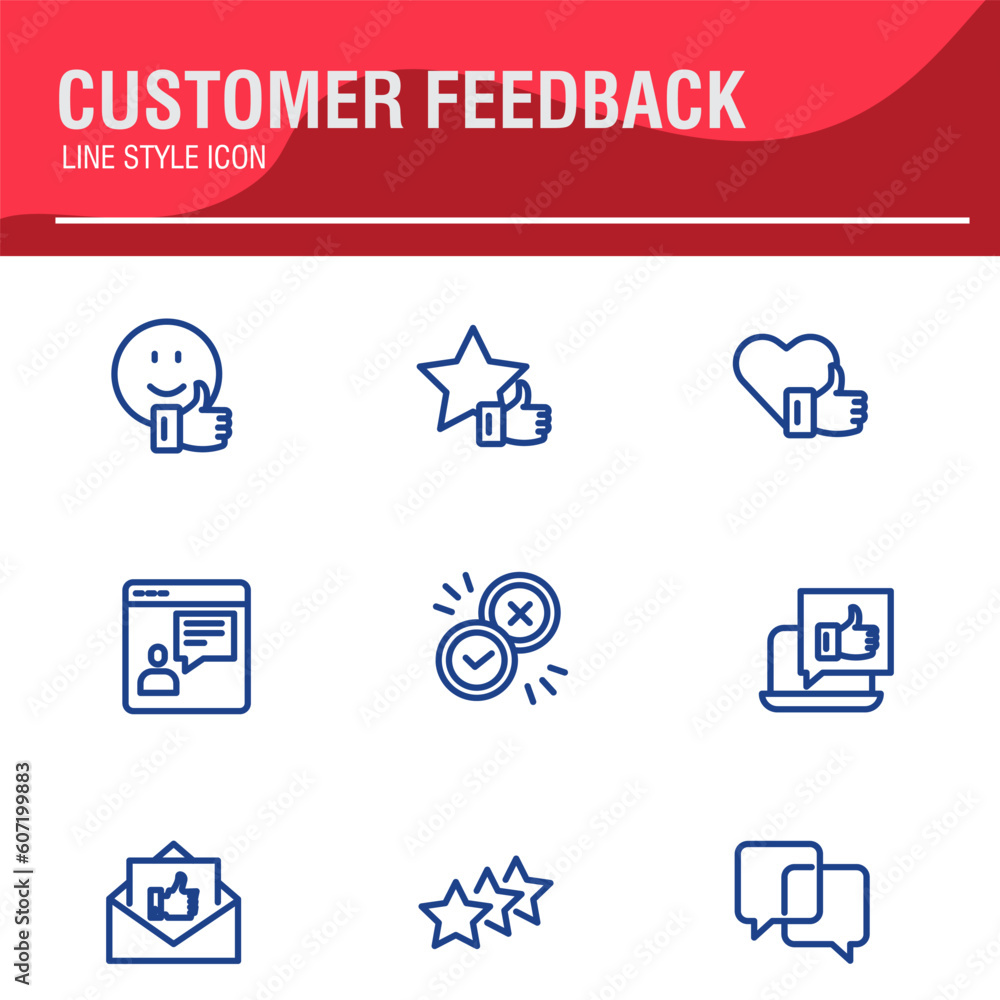 set line vector icon Testimonial, Customer Feedback and User Experience related icon set set line vector icon Testimonial, Customer Feedback and User Experience related icon set