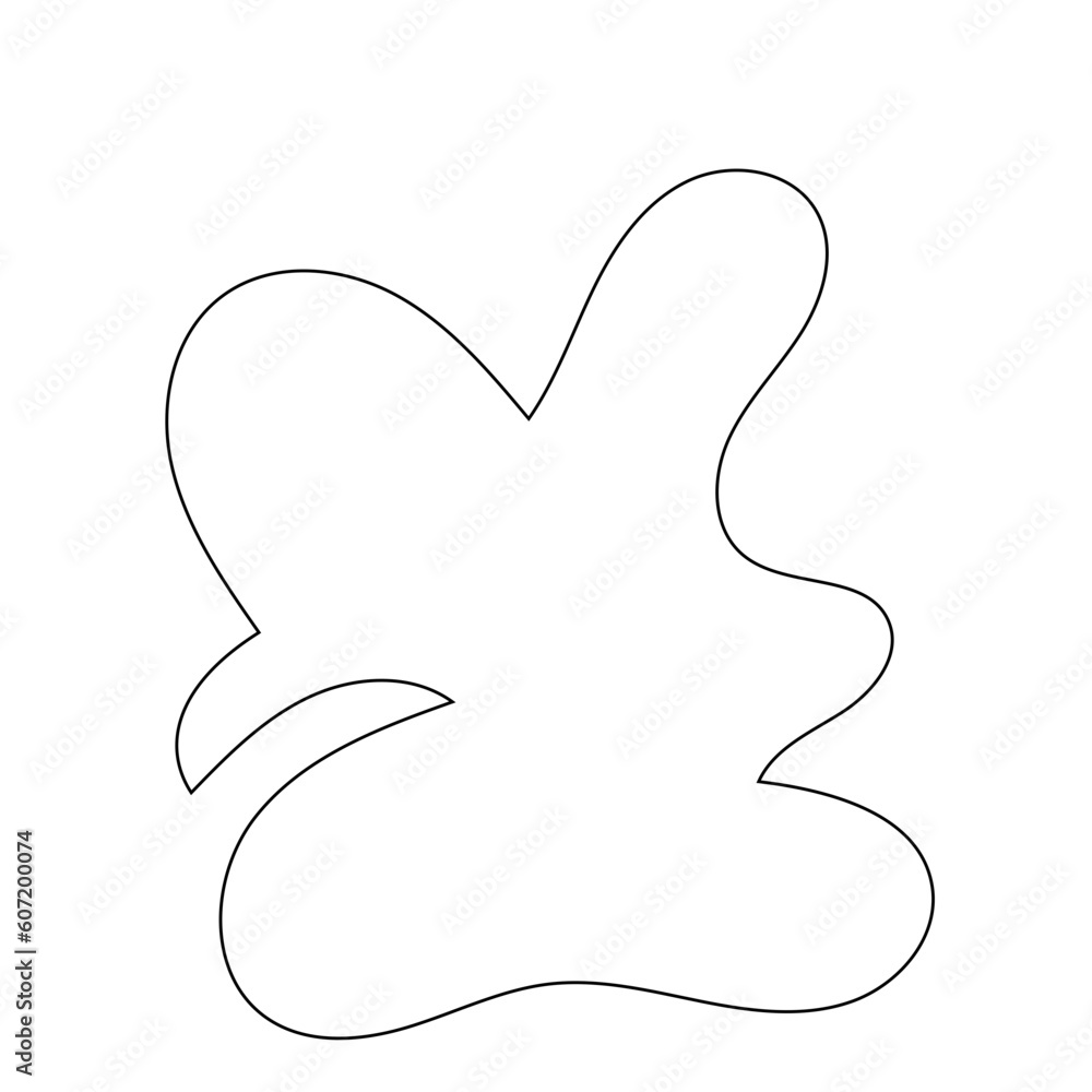 Black abstract shapes outline vectors Black abstract shapes outline vectors
