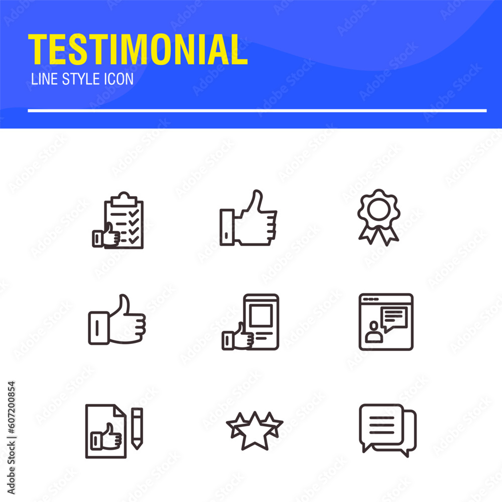 set line icon testimonial vector illustration set line icon testimonial vector illustration