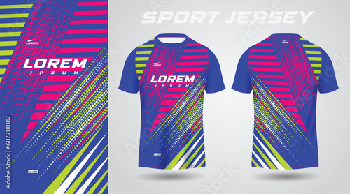 blue pink green shirt soccer football sport jersey template design mockup