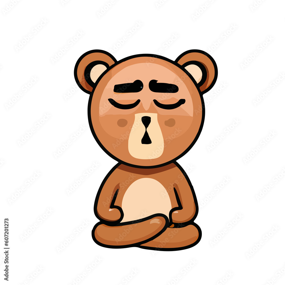 Bear deep and relax meditation mascot icon illustration Bear deep and relax meditation mascot icon illustration