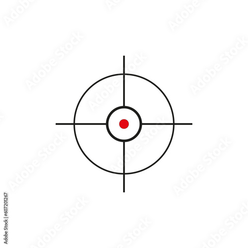 Crosshair, target, aim mark, icon. Reticle symbol for bullseye, pinpoint concepts. vector illustration.