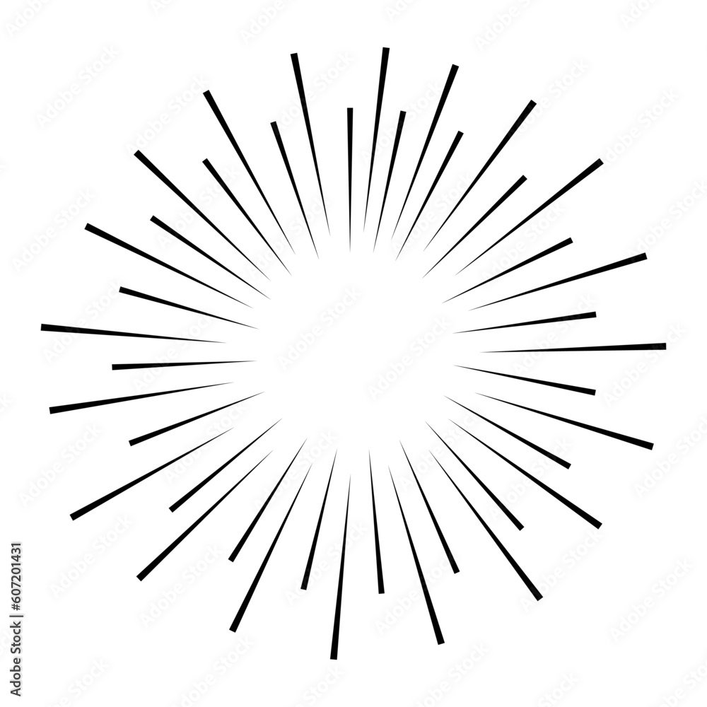 Sun rays hand drawn, linear drawing. Vector illustration. Sun rays hand drawn, linear drawing. Vector illustration.