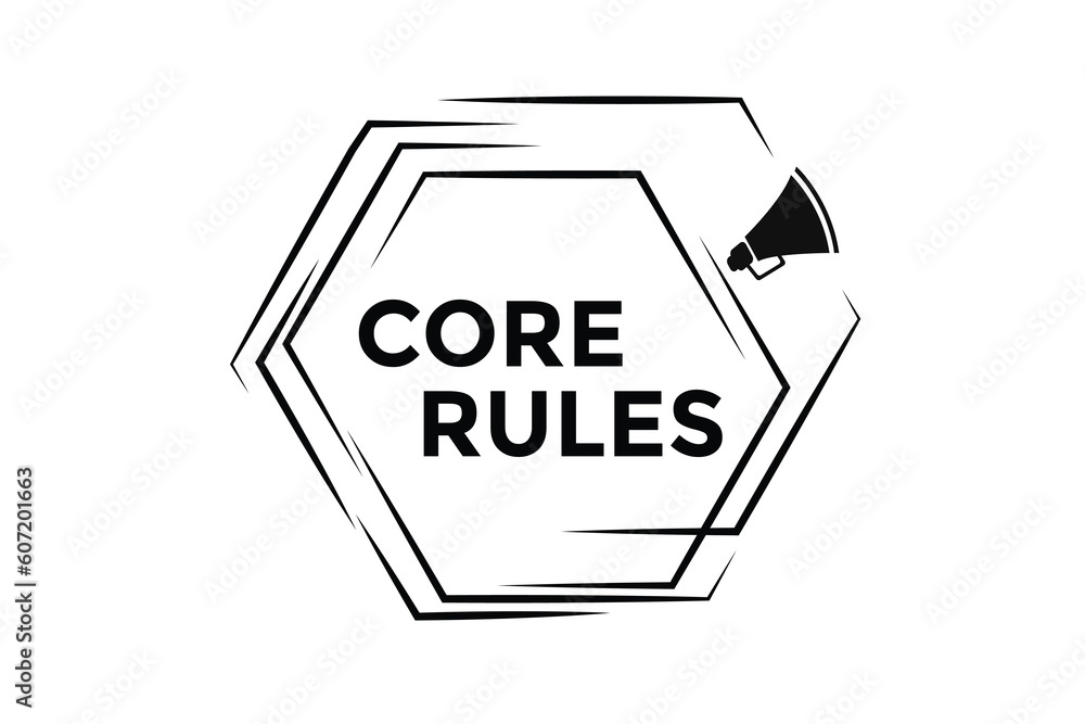 Core rules button web banner templates. Vector Illustration Core rules button web banner templates. Vector Illustration