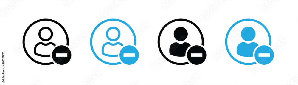 user icon set. delete user or unfollow icon symbol sign collections, vector illustration user icon set. delete user or unfollow icon symbol sign collections, vector illustration