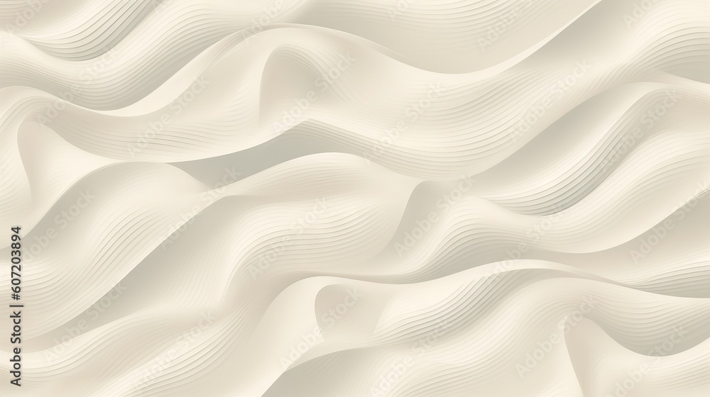 Fototapeta premium Abstract White Background with Wavy Lines. Generative AI