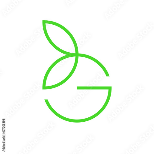 Letter G leaf creative minimal logo design