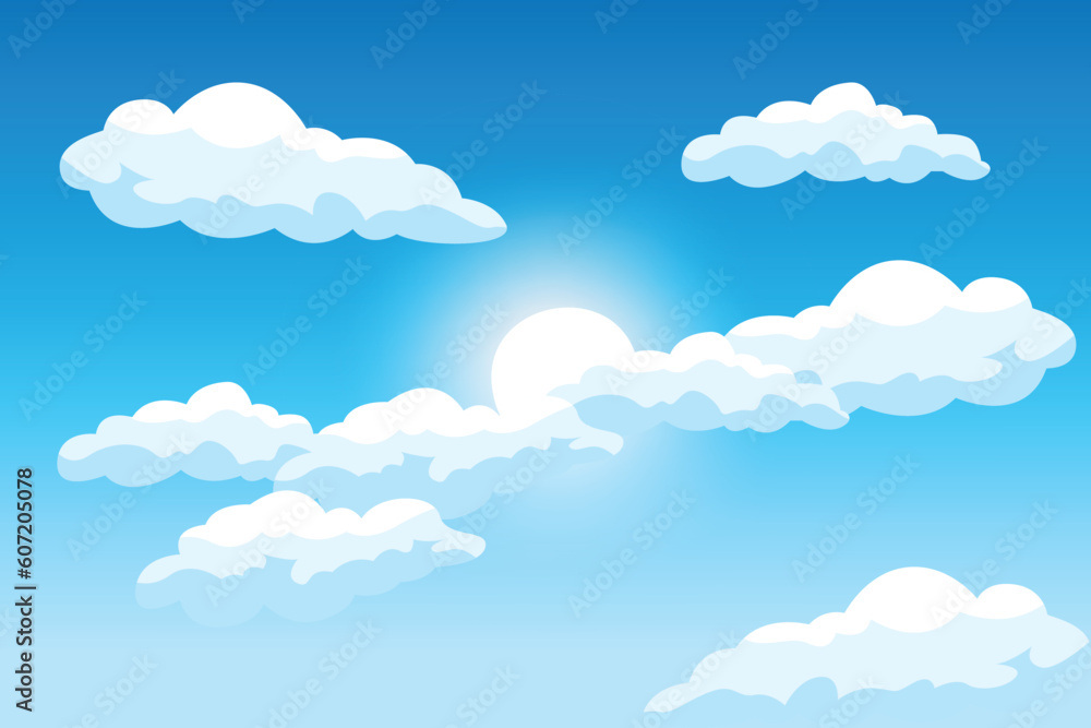 Cloud Background Design, Sky Landscape Illustration, Decoration Vector, Banners And Posters Cloud Background Design, Sky Landscape Illustration, Decoration Vector, Banners And Posters