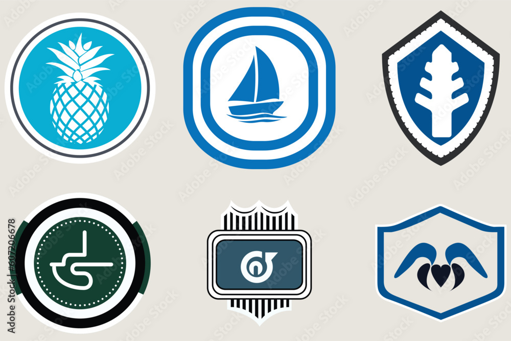 Variety of simple, abstract icons with a flat design.