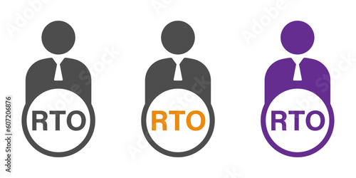 Human icon with word RTO recovery time signs