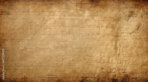 A vintage and distressed paper background with faded edges. Generative AI