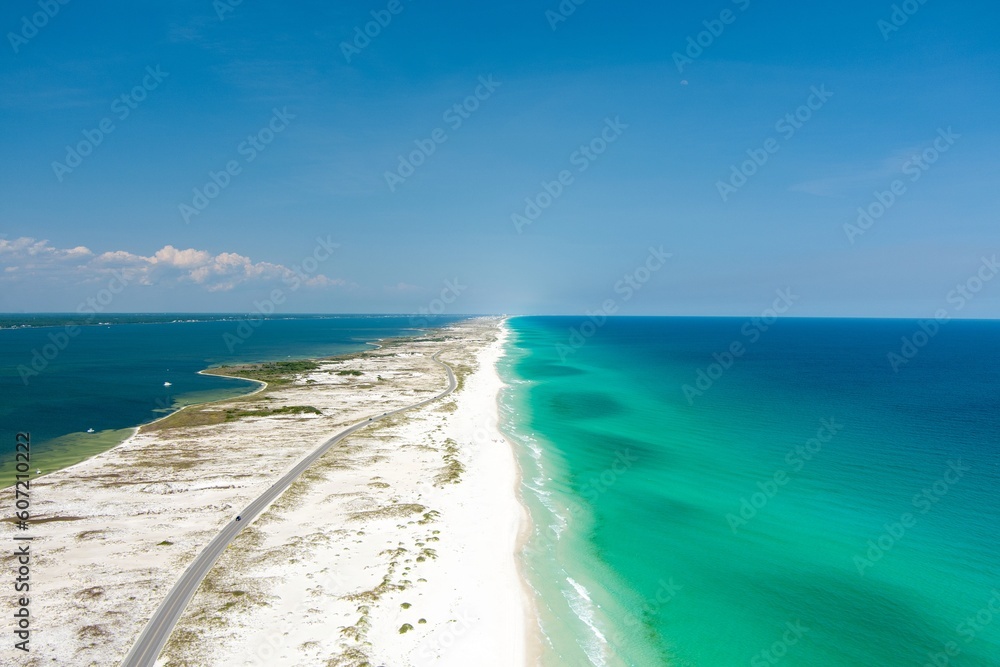 Aerial view of Opal Beach in Pensacola, Florida