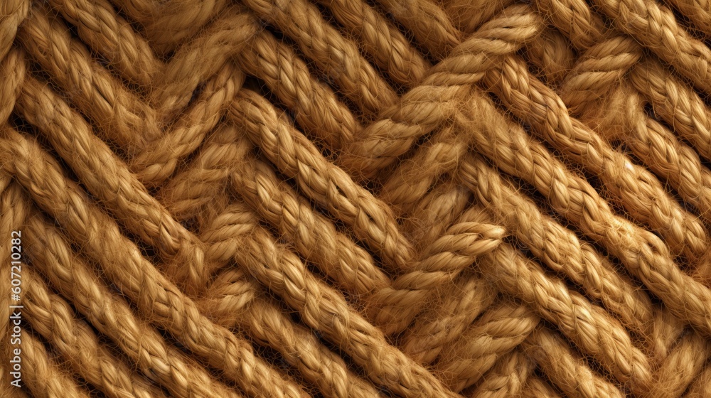 A textured brown knitted fabric. Generative AI A textured brown knitted fabric. Generative AI